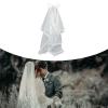 Bridal Sheer Veil Women Layered Tulle Long Bachelorette Party Wedding Veil With Vine Brim&Bowknot For Wedding Party view 2