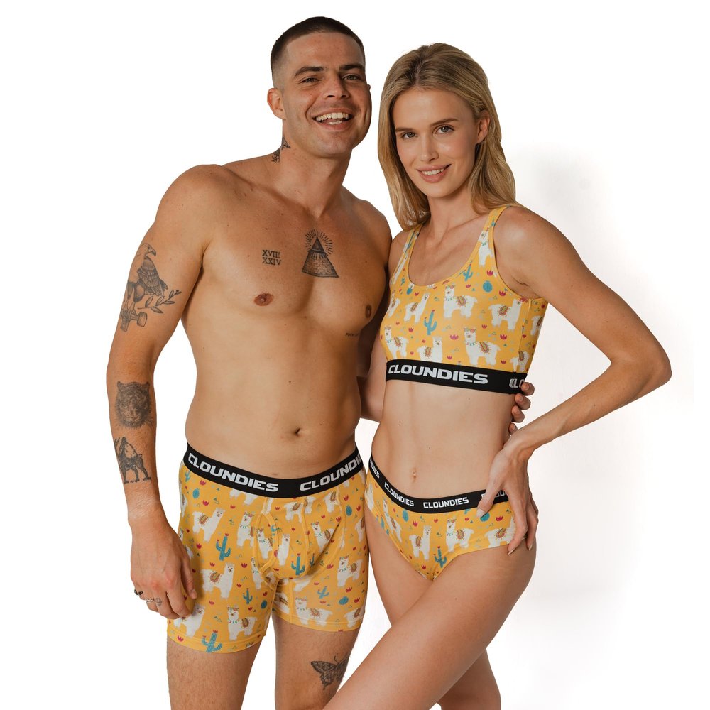 Cloundies Matching Underwear for Couples, Gift ideas for Valentines day, Christmas Day, Anniversary, (SOLD SEPERATELY) Boxer Brief, Large, Alpaca