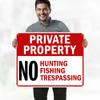 Private Property No Hunting Fishing Trespassing Sign, (MS-2724) 24x30 Inches, 55 mil thick HDPS (high density polystyrene), Made in USA by My Sign Center view 2