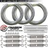 Cimarron Sports #24 Backyard Baseball Softball Batting Cage Tunnel w/4' Easy Entry Door - DIY Cable Frame Kit - 4'x6' Heavy-Duty Vinyl Backstop Net Saver Training Aid with Pitcher Target (70'x12'x12') view 4