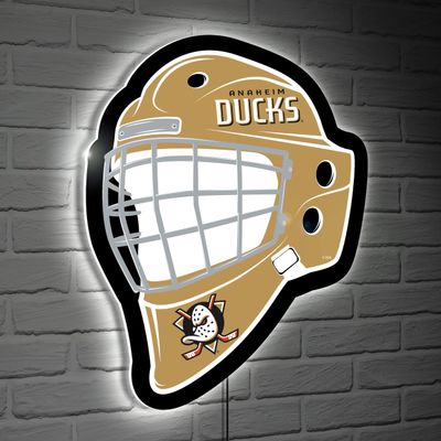 Team Sports America Evergreen NHL Anaheim Ducks Ultra-Thin LED Light Wall Sign Dcor | Full Size Replica Helmet | - 15.6 x 19 Inches | Made in USA