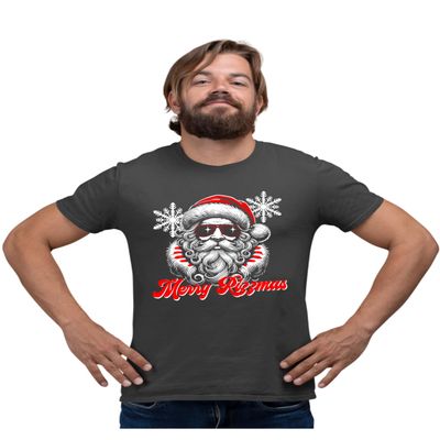 4X-Large Heather Black Mens Merry Rizzmas Funny Cool Santa Christmas T-Shirt