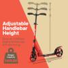 Campior Kick Scooter for Ages 6+, for Kids, Teens, and Adults, Max Load 240 LBS, Foldable, 8-inch Big Wheels for Kids and Adults, with Kickstand, 3 Adjustable Levels, Child Safety Approved, Red view 4