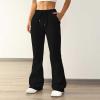 Womens Jogger Sweatpants Casual Fleece Outdoor Workout Yoga Bootcut Pants Classic Drawstring Waist Athletic Trousers Black view 2
