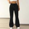 Womens Jogger Sweatpants Casual Fleece Outdoor Workout Yoga Bootcut Pants Classic Drawstring Waist Athletic Trousers Black view 4