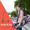 Campior Kick Scooter for Ages 6+, for Kids, Teens, and Adults, Max Load 240 LBS, Foldable, 8-inch Big Wheels for Kids and Adults, with Kickstand, 3 Adjustable Levels, Child Safety Approved, Purple view 3