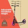 Campior Kick Scooter for Ages 6+, for Kids, Teens, and Adults, Max Load 240 LBS, Foldable, 8-inch Big Wheels for Kids and Adults, with Kickstand, 3 Adjustable Levels, Child Safety Approved, Purple view 4