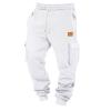 White Sweatpants Sweatpants for Men Open Bottom Casual Cozy Fleece Lined Cargo Pants Relaxed Fit Tapered Work Pants with Pockets Baggy Sweatpants Men Thermal Hiking Pants Wide Leg Sweatpants view 2