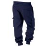 Navy Sweatpants Open Bottom Sweatpants for Men Casual Cozy Fleece Lined Cargo Pants Relaxed Fit Tapered Work Pants with Pockets Baggy Sweatpants Men Thermal Hiking Pants Straight Leg Sweatpants view 3