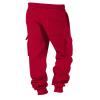 Red Sweatpants Sweatpants for Men Open Bottom Casual Cozy Fleece Lined Cargo Pants Relaxed Fit Tapered Work Pants with Pockets Heavyweight Sweatpants Thermal Hiking Pants Straight Leg Sweatpants view 3