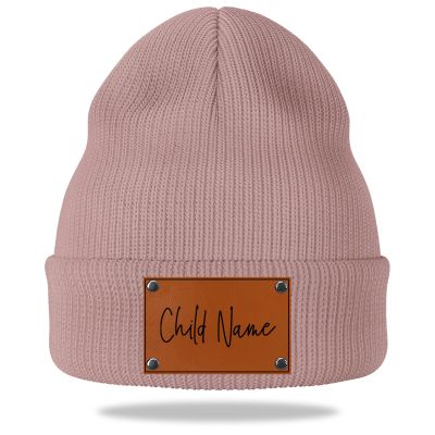 Custom Baby Beanie with Name,Personalized Toddler Kids Beanies Winter Hat Custom Name Beanies Gifts for Adults Pink Beanie