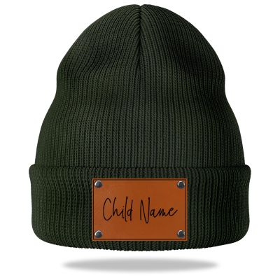 Custom Beanie Hats for Baby,Personalized Toddler Kids Beanies Winter Hat Custom Name Beanies Gifts for Adults Military Green Beanie