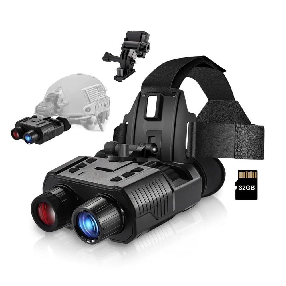 HMWOKPOT 4K Digital Infrared Night Vision Goggles, Head-Mounted Night Vision Binoculars with 8X Digital Zoom for Hunting Outdoor Surveillance Wildlife