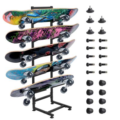 Skateboard Wall Mount,Skate Board Wall Display Hanger Rack,Snowboard Wall Mount Ski Holder,5 Floors Deck Wall Board Rack Storage,Skateboard Organizer,Snowboard Storage,Skateboards,Sporting Goods