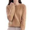 ALMOSDO Cashmere Sweaters for Women, 100% Cashmere Crew Neck Long Sleeve Soft Pullover Sweater Women's Cashmere Sweaters (US, Alpha, XX-Large, Regular, Regular, Golden Camel) view 1