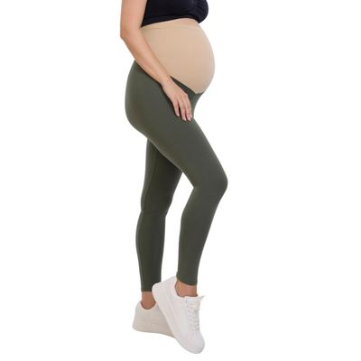 Motherhood Maternity Women's Essential Stretch Full Length Secret Fit Over The Belly Pregnancy Legging, Beetle, X-Small