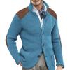 Mens Button Down Cardigan Sweaters Shawl Collar Warm Winter Chunky Cardigans Slim Fit Knitted Sweater with Pockets (Blue,S) view 1