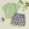 FIOMVA Toddler Baby Boy Farm Outfit 3 6 9 12 18 24Months 2t 3t Chicken Short Sleeve Top Shirt+Short Set Summer Clothes (Grass Green Hunting Clothes, 12-18 Months) view 4
