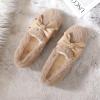 CPMBFDC Women's Plush House Slippers Warm Faux Fur Comfortable Indoor Outdoor Slip-On Loafers Ballet Flats Women's Fuzzy Loafers (Brown,5) view 2