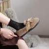 CPMBFDC Women's Plush House Slippers Warm Faux Fur Comfortable Indoor Outdoor Slip-On Loafers Ballet Flats Women's Fuzzy Loafers (Brown,5) view 3