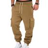 Baggy Cargo Sweatpants for Men Drawstring Waist Fleece Lined Joggers with Pockets Soft Athletic Workout Track Pants Sweat Pants Mens Mens Joggers Baggy for Men Workout view 1