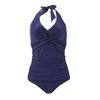 Women's One Piece Crossover Swimsuit, High Waisted Tummy Control, Ruched Halter Push Up (US, Alpha, Medium, Regular, Regular, Royal Blue) view 1
