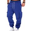 Baggy Cargo Sweatpants for Men Drawstring Waist Fleece Lined Joggers with Pockets Soft Athletic Workout Track Pants Cargo Sweats Pants for Men Work Big and Tall Sweatpants view 1