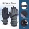 RSPGMKIX Down Men's Winter Ski Warm Gloves For Girls Outdoor Riding Touch Screen Plus Velvet Wind-resistant, Water-resistant, Anti-slip Thickened Gloves(B,Large) view 2