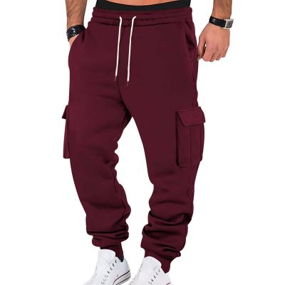 Baggy Cargo Sweatpants for Men Drawstring Waist Fleece Lined Joggers with Pockets Soft Athletic Workout Track Pants Sweat Pants Mens Sweatpants for Men Cargos