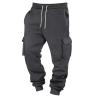 Baggy Cargo Sweatpants for Men Drawstring Waist Fleece Lined Joggers with Pockets Soft Athletic Workout Track Pants Jogger Pants Men Joggers Sweatpants for Flare Cargo view 3