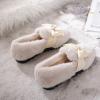 CPMBFDC Women's Plush House Slippers Warm Faux Fur Comfortable Indoor Outdoor Slip-On Loafers Ballet Flats Women's Fuzzy Loafers (White,5) view 3