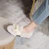 CPMBFDC Women's Plush House Slippers Warm Faux Fur Comfortable Indoor Outdoor Slip-On Loafers Ballet Flats Women's Fuzzy Loafers (White,5) view 4