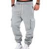 Mens Grey Sweatpants Grey Cargo Pants Mens Joggers with Zipper Pockets Heavyweight Sweatpants Joggers Heavyweight Cargo Men Mencomfy Pants Flare view 1