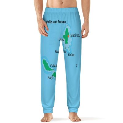 Maps of Wallis And Futuna Mens Pajama Pants, Soft And Warm Pajama Sleep Sets