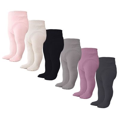AIMAOMI Baby Girls Cable Knit Tights Toddler Cotton Footed Leggings Solid Seamless Winter Stocking Pants for 2T Fleece Lined Leggings (Dark Gray, 0-6 Months)