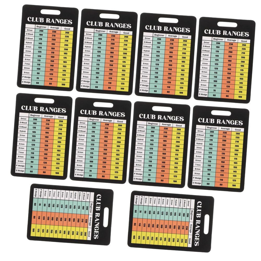 Anneome 10pcs Golf Scorecards with Font Display Durable Golf Scorekeeper Cards for Accurate Score Tracking and Distance Reference