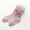 AIMAOMI Baby Girls Cable Knit Tights with Bows Cute Cotton Toddler Footless Leggings Long Pants Stocking Cable Toddler Girl Clothes (Pink, 12-24 Months) view 2