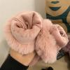 Women Touch Screen Warm Gloves Winter Thick Fleece Lining Windproof Warm Gloves Fur Cuff Cycling Mittens(Blue) view 4