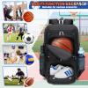 RAINSMORE Basketball Backpack 45L Basketball Bag with Separate Ball Holder & Shoes Compartment Baseball Bag for Youth & Adult Lightweight Softball Bat Bag view 4