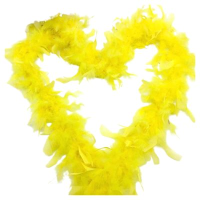 LJJCSFF 2m Fluffy Turkey Feather Boa Scarf Wedding Party Feather Boas Halloween Costumes Boas Yellow Feather Boa Long Dancing Queen Boa