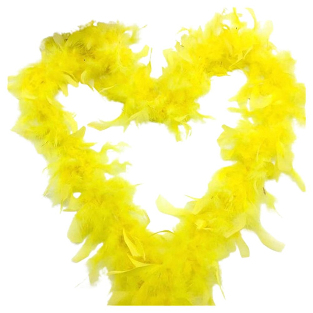 LJJCSFF 2m Fluffy Turkey Feather Boa Scarf Wedding Party Feather Boas Halloween Costumes Boas Yellow Feather Boa Long Dancing Queen Boa