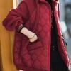 Long Quilted Jacket for Womens Casual Lightweight Thermal Down Jacket Zip Up Long Sleeve Coats with Pocket Plus Size Red view 2