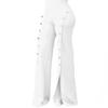 PINSV Women's High Waisted Stretchy Bootcut Pull On Dress Pants Business Casual Work Pants Pure White L view 1
