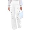PINSV Women's High Waisted Stretchy Bootcut Pull On Dress Pants Business Casual Work Pants Pure White L view 2