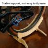 Solid Wood Cycling Stand, Adjustable Non Slip Stable Support, Portable Wooden Display Stand for Garage, Cycling Wheel Holder, Floor Stand with Storage Tires Rack Holder Indoor view 3