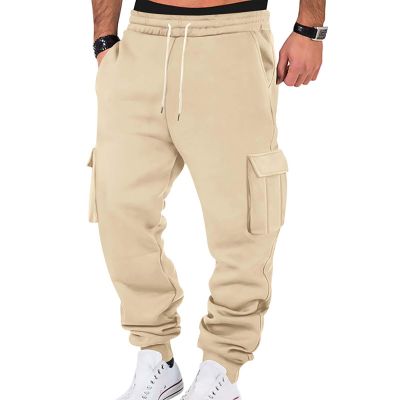 Cargo Jogger Sweatpants for Men Baggy Drawstring Low Rise Running Joggers Pants Stretch Cotton Casual Fleece Lined Cargo Pants Comfy Soft Lightweight Workout Pants Sport Trousers with Multi Pockets