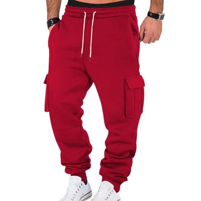 Cargo Jogger Sweatpants for Men Baggy Drawstring Low Rise Running Joggers Pants Stretch Cotton Casual Fleece Lined Cargo Pants Comfy Soft Lightweight Workout Pants Sport Trousers with Multi Pockets