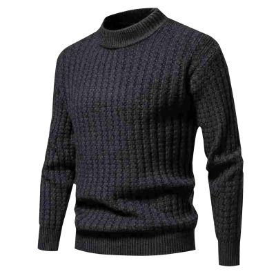 Slim Fit Turtleneck Sweater for Men Knit Thermal Pullover Sweaters Casual Basic Undershirts Ribbed Knitted Pullover Black