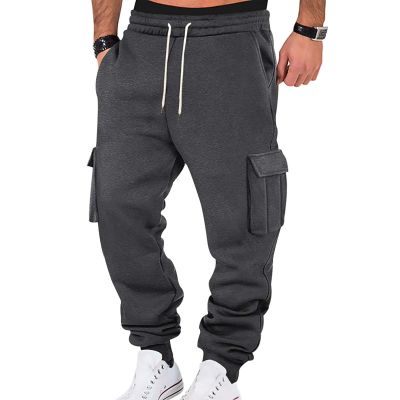 Cargo Jogger Sweatpants for Men Baggy Drawstring Low Rise Running Joggers Pants Stretch Cotton Casual Fleece Lined Cargo Pants Comfy Soft Lightweight Workout Pants Sport Trousers with Multi Pockets