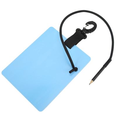 Diving Slate, Diving Writing Board, with Clip & Graphite Pencil, Waterproof Reusable Underwater Writing Pad for Scuba Diving, Snorkeling, Freediving and Diving Lessons (Large Size 147 * 183 * 3mm)